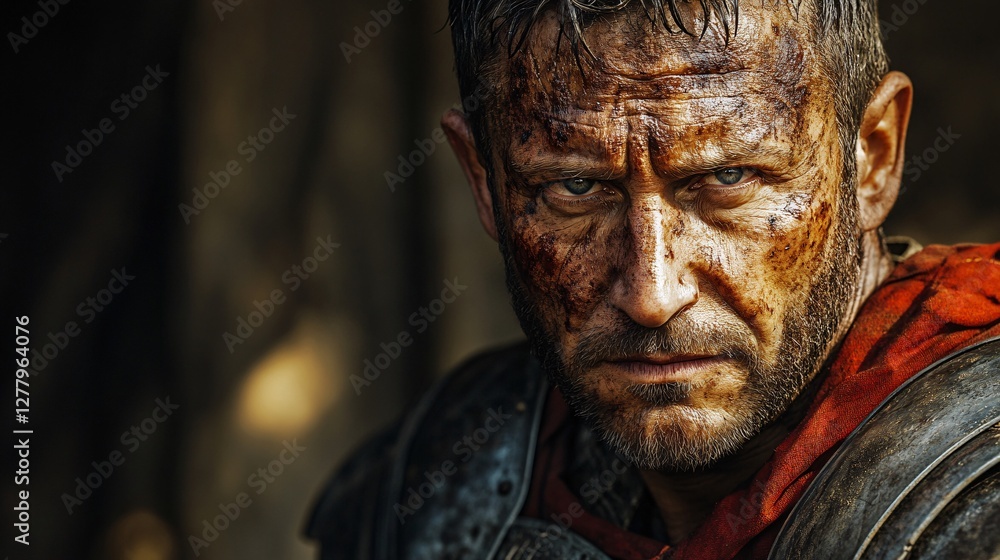 A Weathered Warrior Faces the Camera A Weathered Warrior Faces the Camera
