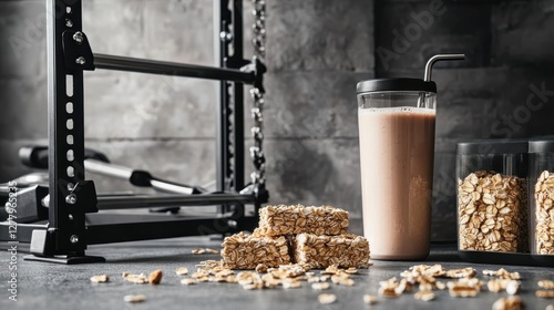 Gym Fitness Smoothie Oats Protein Bars Healthy Lifestyle