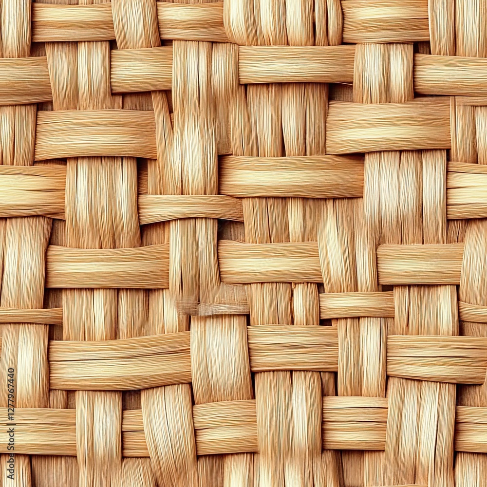 Woven Rattan Waffle Texture Tropical Seamless Pattern Design Woven Rattan Waffle Texture Tropical Seamless Pattern Design