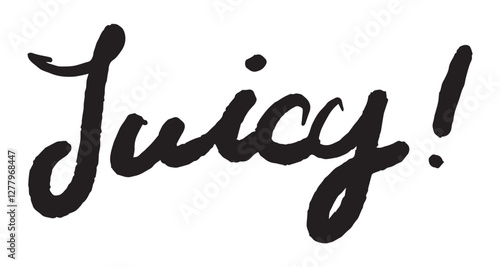 「Juicy!」の手書き文字　ベクターイラスト