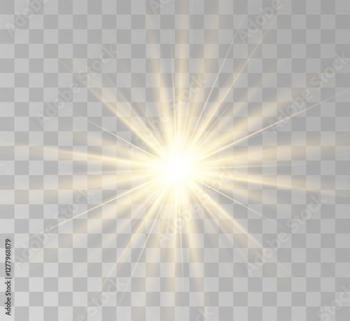 Transparent yellow sunlight special lens flash light effect. Front solar flare lenses	