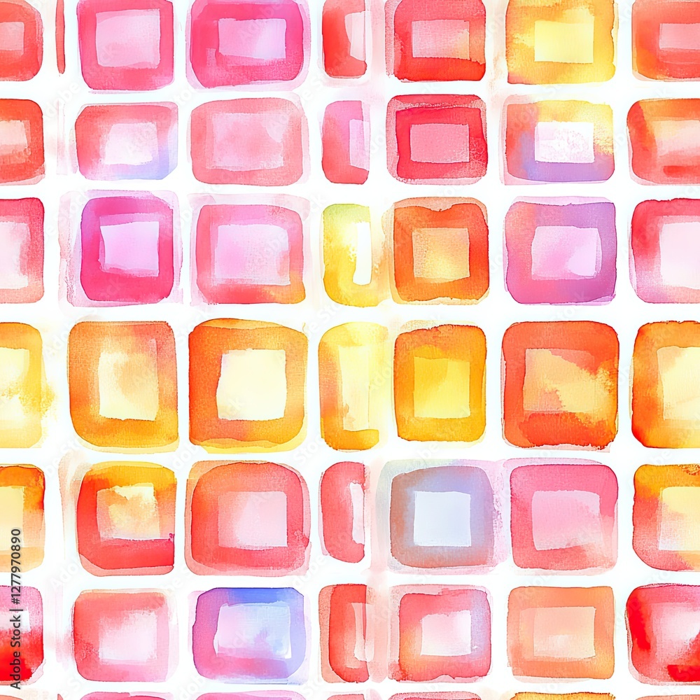 Seamless Watercolor Waffle Grid Pattern Soft Texture Design Seamless Watercolor Waffle Grid Pattern Soft Texture Design