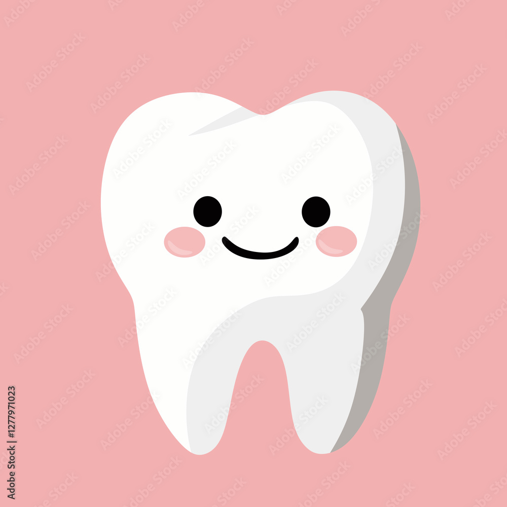 tooth cartoon character. cute teeth character with pink background. smiling white teeth tooth cartoon character. cute teeth character with pink background. smiling white teeth