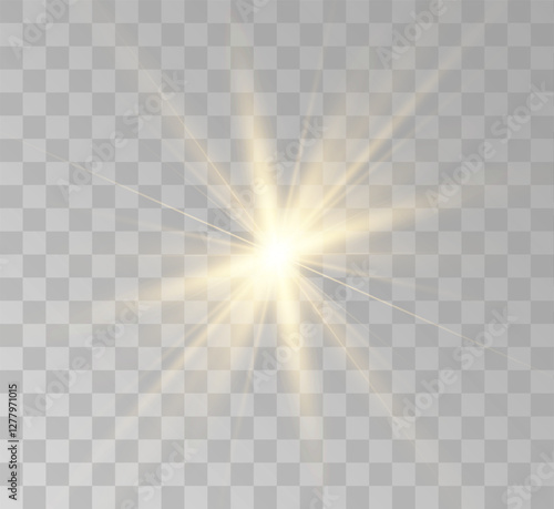 Transparent yellow sunlight special lens flash light effect. Front solar flare lenses	