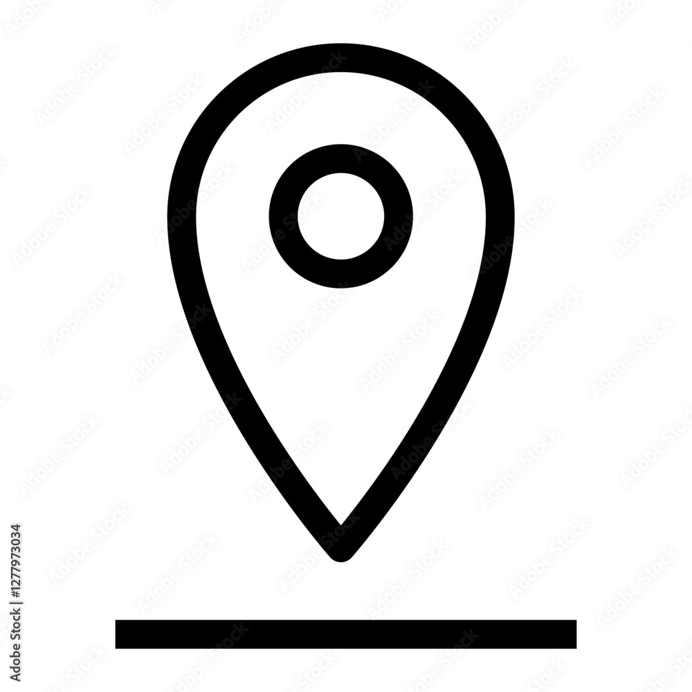 Location and Map thin icon Location and Map thin icon