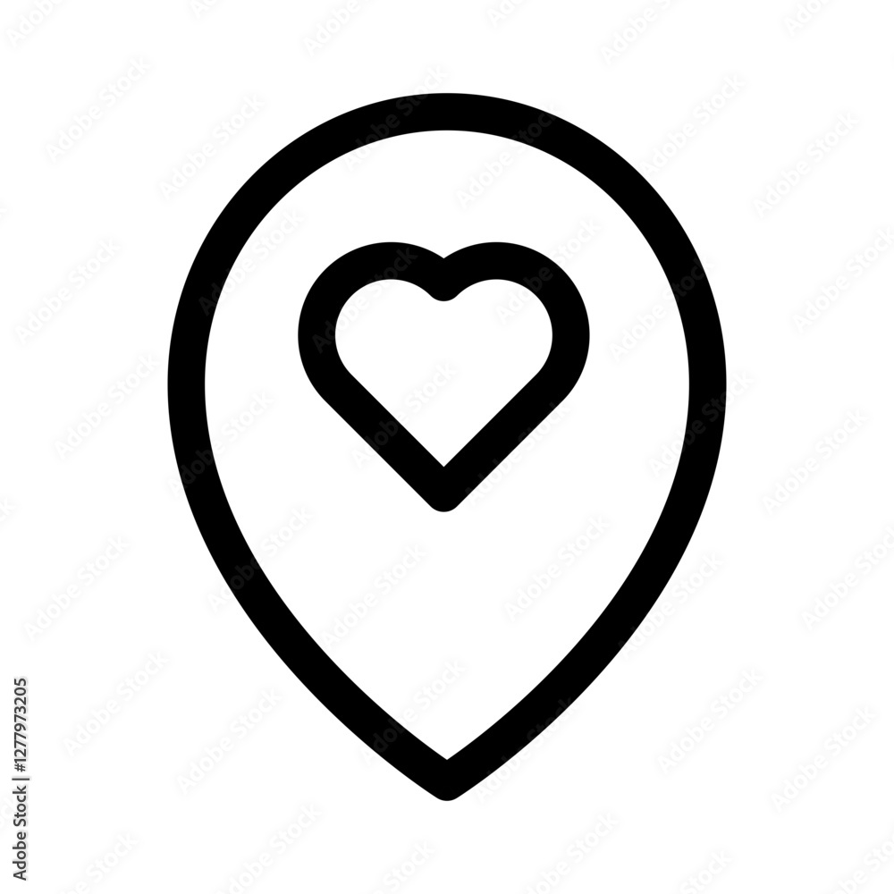 Location and Map thin icon Location and Map thin icon