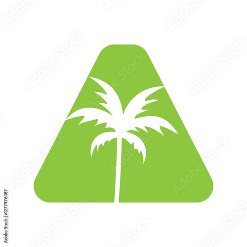 Initial Letter A Palm Logo Design Vector Template
