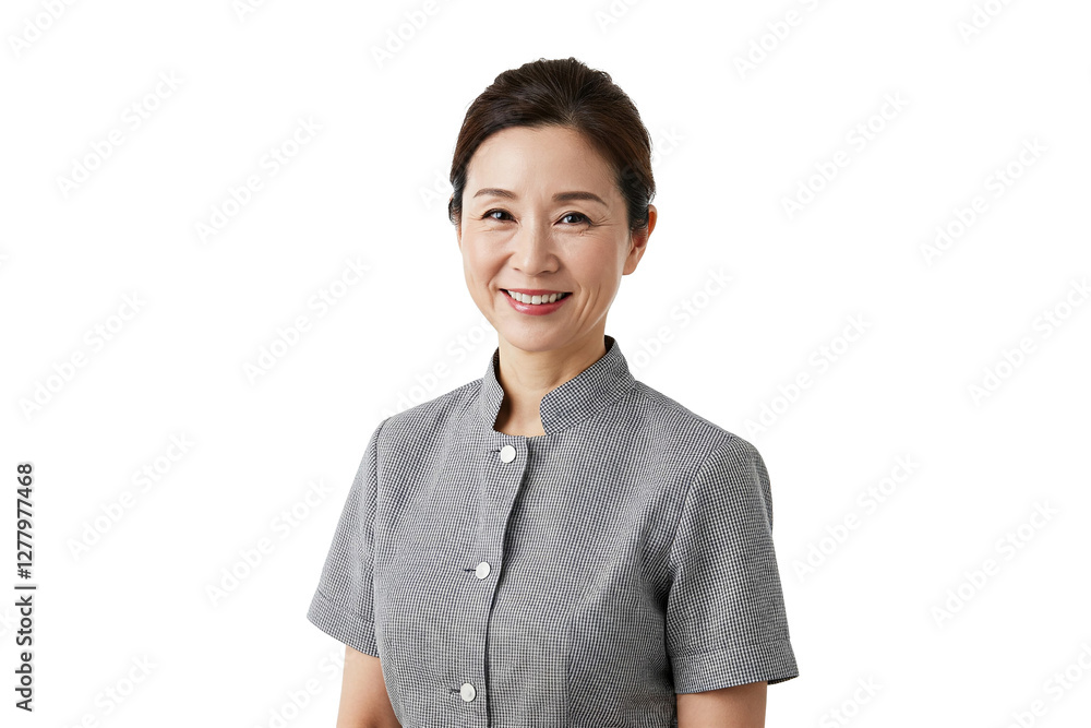 Smiling waitress worker, transparent PNG, isolated, cut-out Smiling waitress worker, transparent PNG, isolated, cut-out