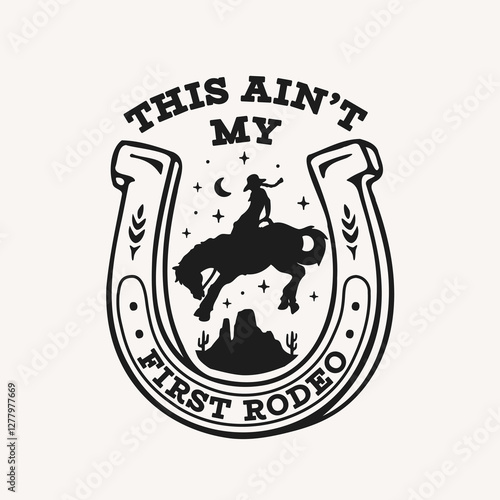 Western Theme Cowgirl Vector Graphic. Perfect for apparel prints, posters, and other uses
