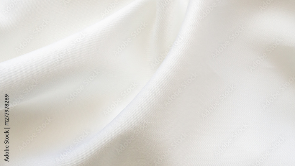 Naklejka premium Abstract white fabric soft wave smooth texture surface background