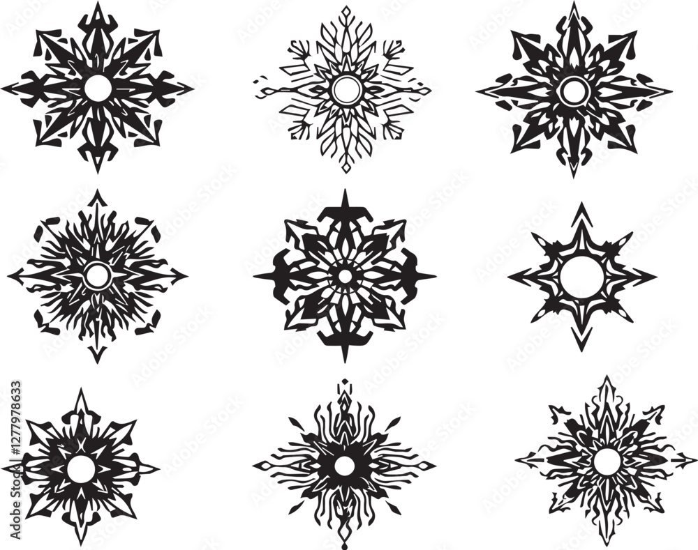 Obraz premium Set of elements for flat design, patterns, ornaments, mandalas. Hand drawn vector illustration 