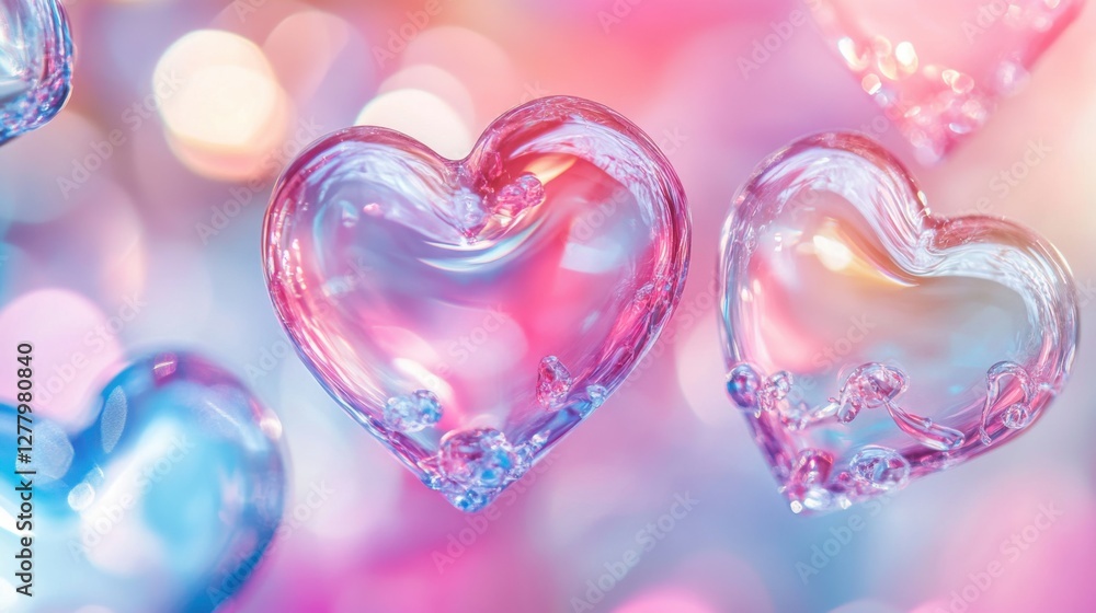 Fototapeta premium Pastel Hearts: A Dreamy, Romantic Image