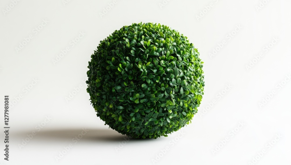 Spherical green topiary on plain background Spherical green topiary on plain background