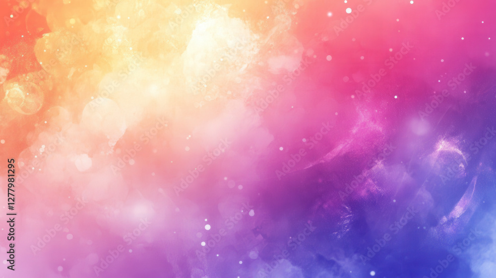 Fototapeta premium Soft dreamy pastel gradient background with warm pink, orange, and blue cloud textures