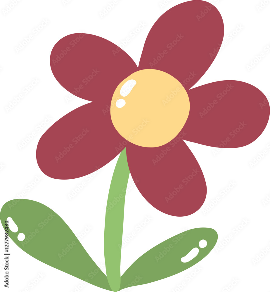 Fototapeta premium Cute flower, hand drawn spring element vector