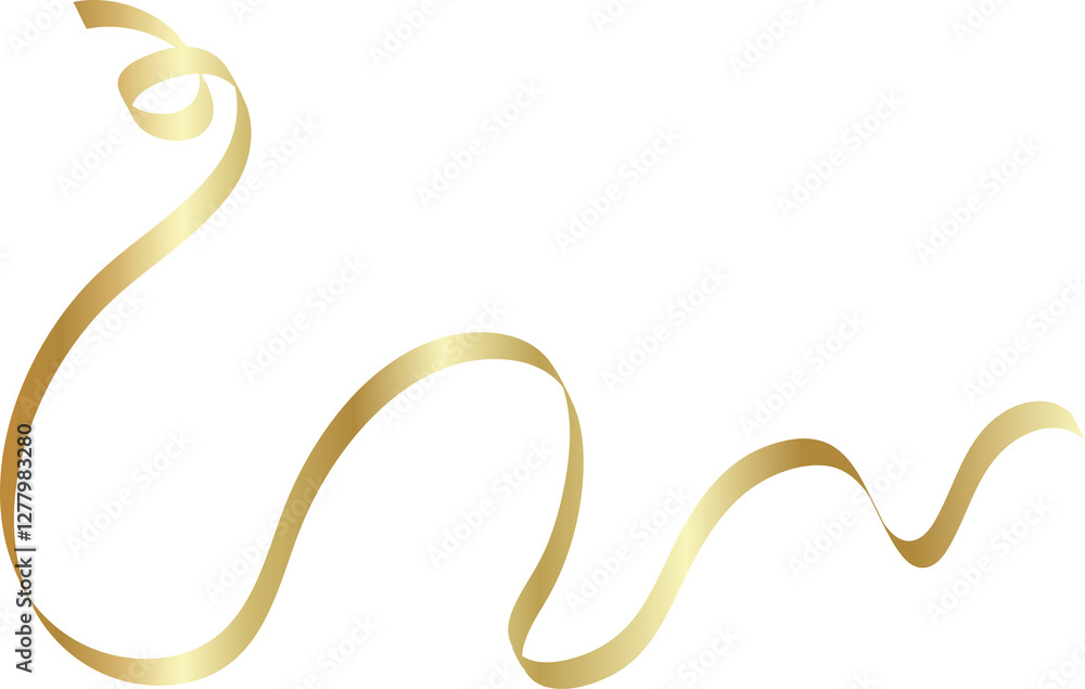 Gold shiny ribbons set. Decoration for party, holiday, New Year Gold shiny ribbons set. Decoration for party, holiday, New Year