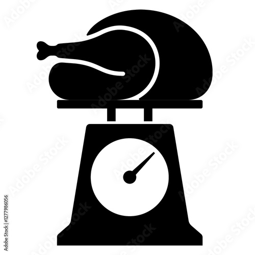 weighing scale and chicken meat icon