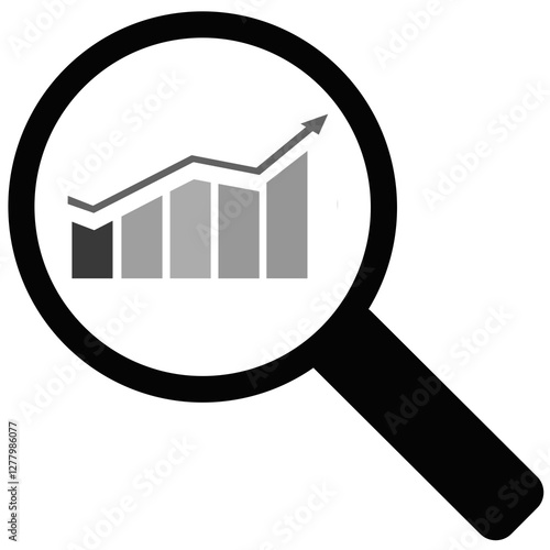 magnifying glass and bar graph icon design
