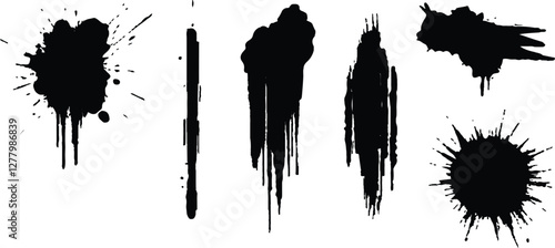 Black brush strock set 