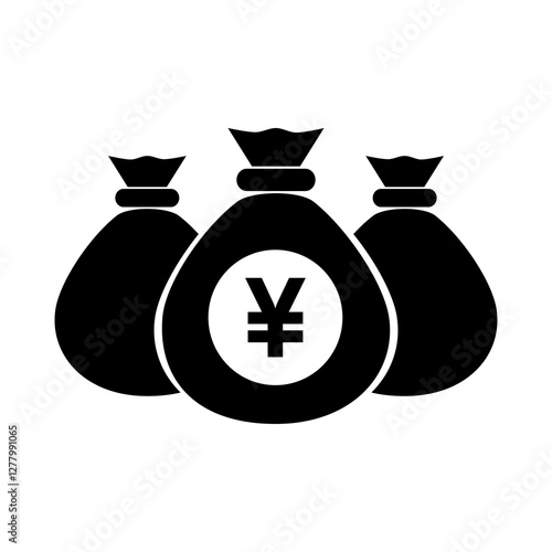 Money bag yen and yuan icon. Yen and yuan currency symbol. Money and currency sign.Vector illustration design.