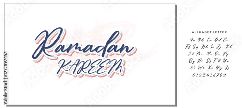 Ramadan Kareem Cursive Handwritten Alphabetical Typography Text