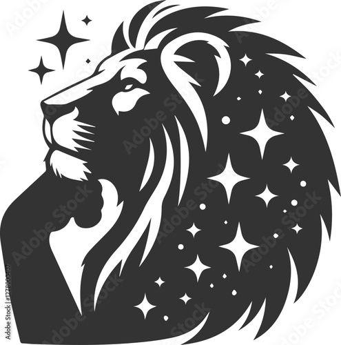 Wallpaper Mural A lion looking at the stars with deep thought Torontodigital.ca