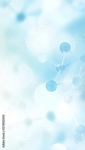 Obraz na płótnie Light blue and white gradient medical background with molecular designs for science themes w salonie