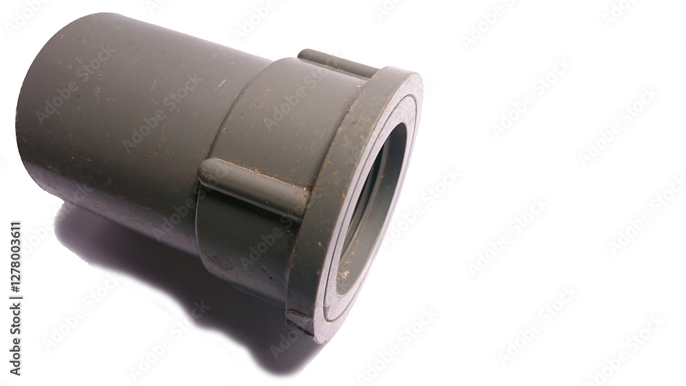 Close-up photo of plastic paralon pipe connections on a transparent background Close-up photo of plastic paralon pipe connections on a transparent background