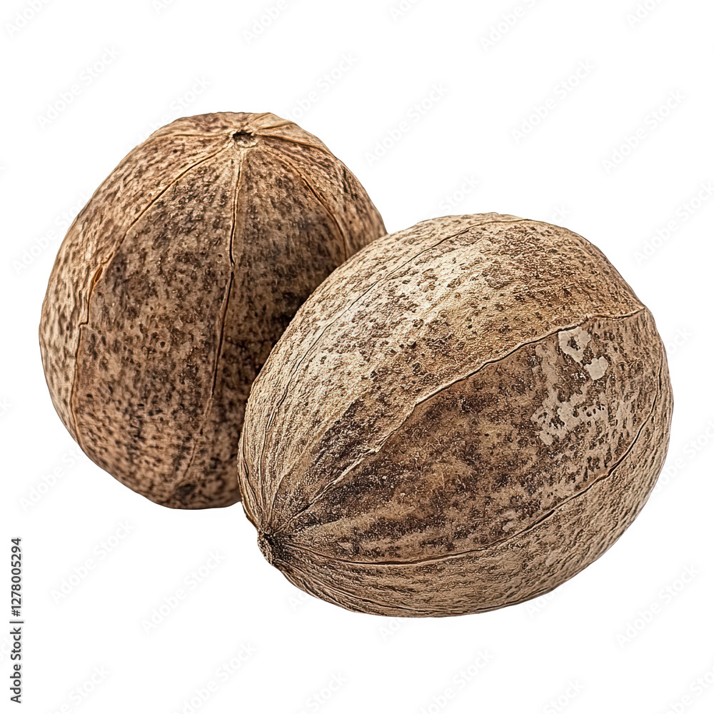 Close up of two pecan nuts Close up of two pecan nuts