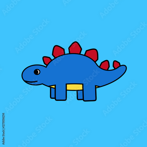 vector illustration of a cartoon stegosaurus dinosaur