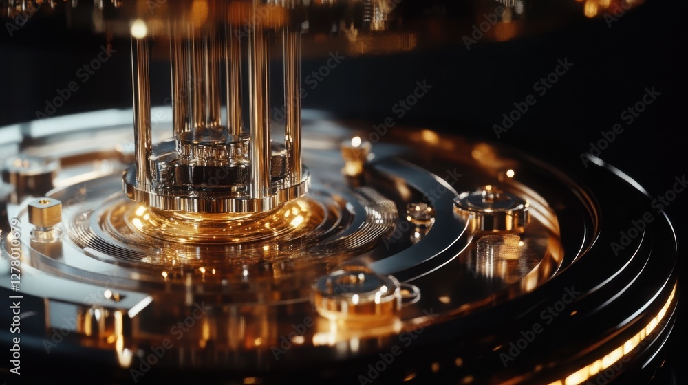 Intricate Gold and Chrome Clockwork Mechanism Close Up Detail Intricate Gold and Chrome Clockwork Mechanism Close Up Detail