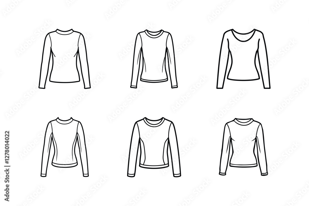 long sleeve top sketch line art vector illustration long sleeve top sketch line art vector illustration