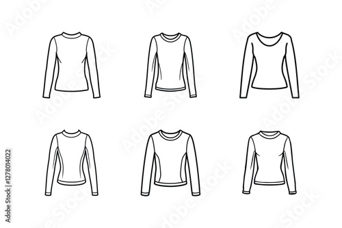 long sleeve top sketch line art vector illustration