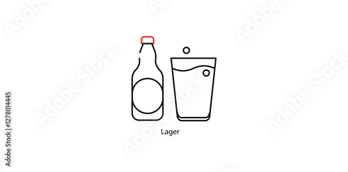 Lager Vector Icon - Smooth and Cold Fermented Beer Glass Symbol
