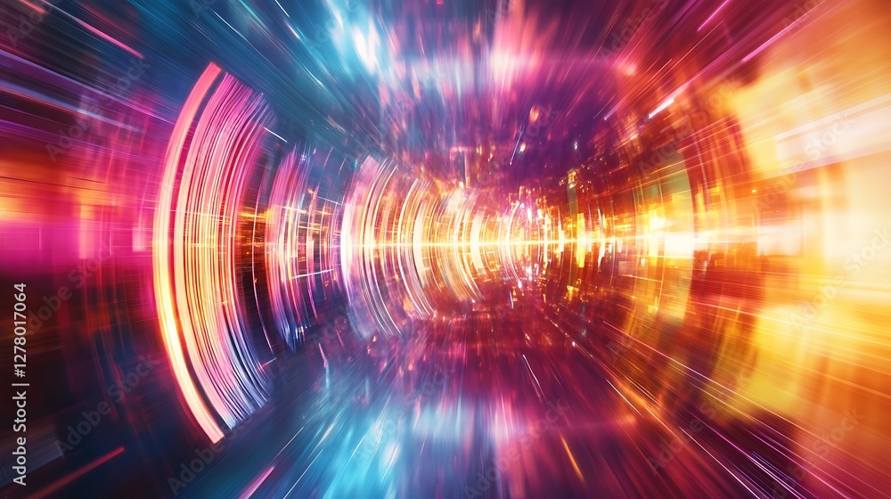 Abstract Colorful Light Tunnel Speed Motion Blur Abstract Colorful Light Tunnel Speed Motion Blur