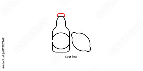 Sour Beer Vector Icon - Tart and Funky Fermented Ale Glass Symbol
