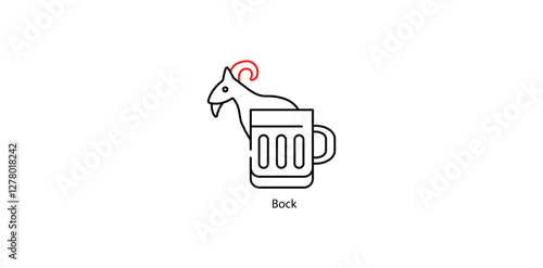 Bok Vector Icon - Cocktail Recipe or Bartender Guide Illustration