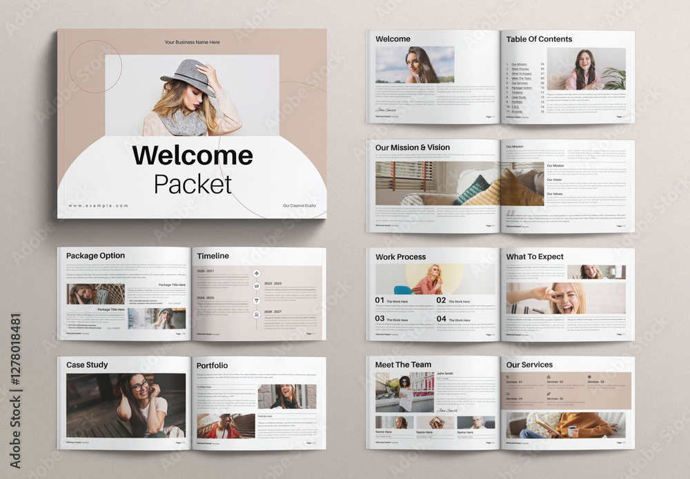 Welcome Packet Template Landscape Stock Template | Adobe Stock