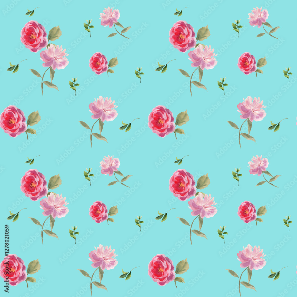 Seamless pattern with pink roses Seamless pattern with pink roses