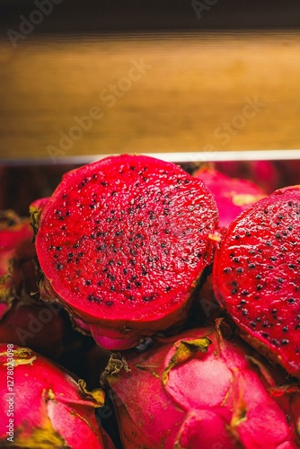 dragon fruit on white background