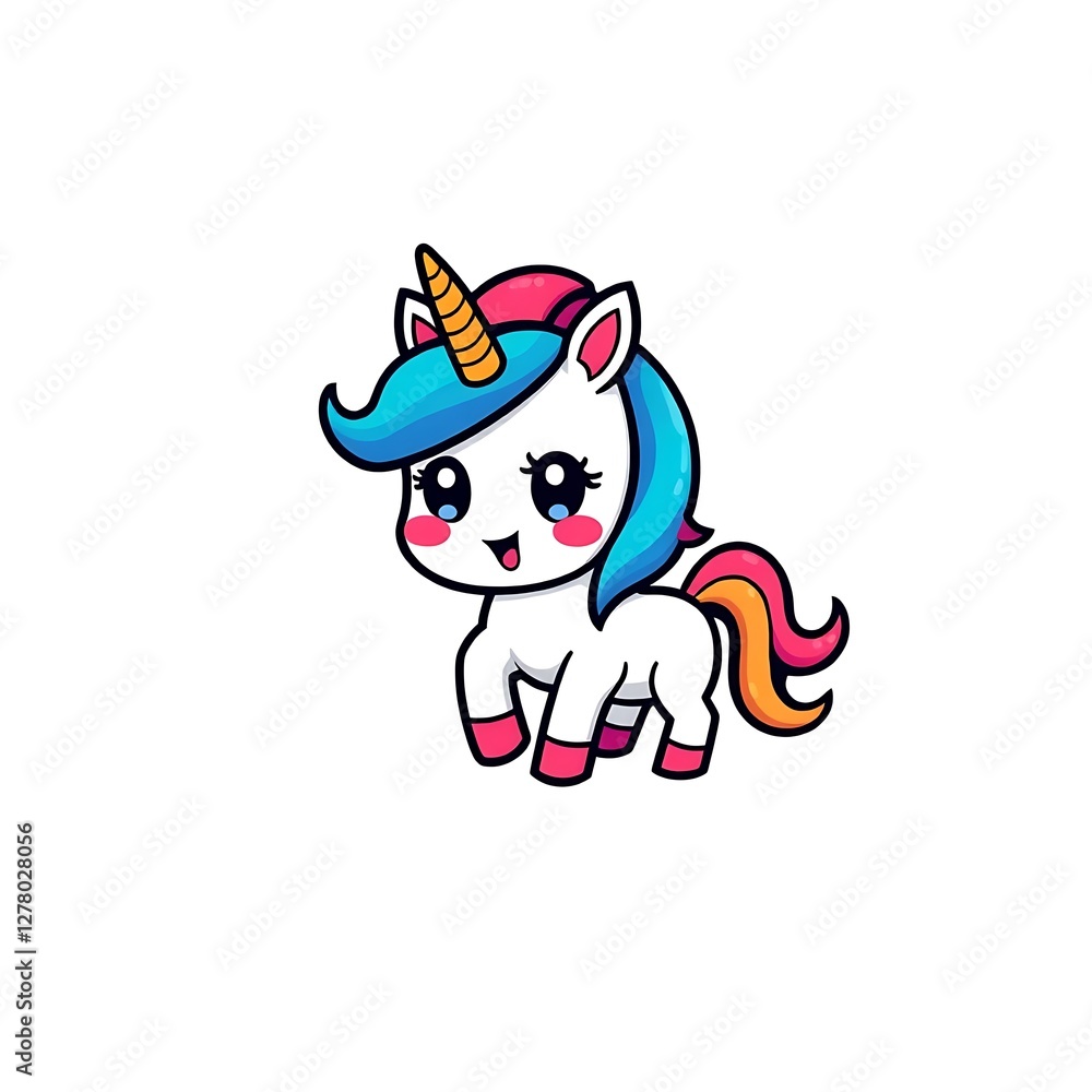Adorable and Playful Unicorn Mascot Logo with a Magical and Charming Design for Branding and Fun Adorable and Playful Unicorn Mascot Logo with a Magical and Charming Design for Branding and Fun