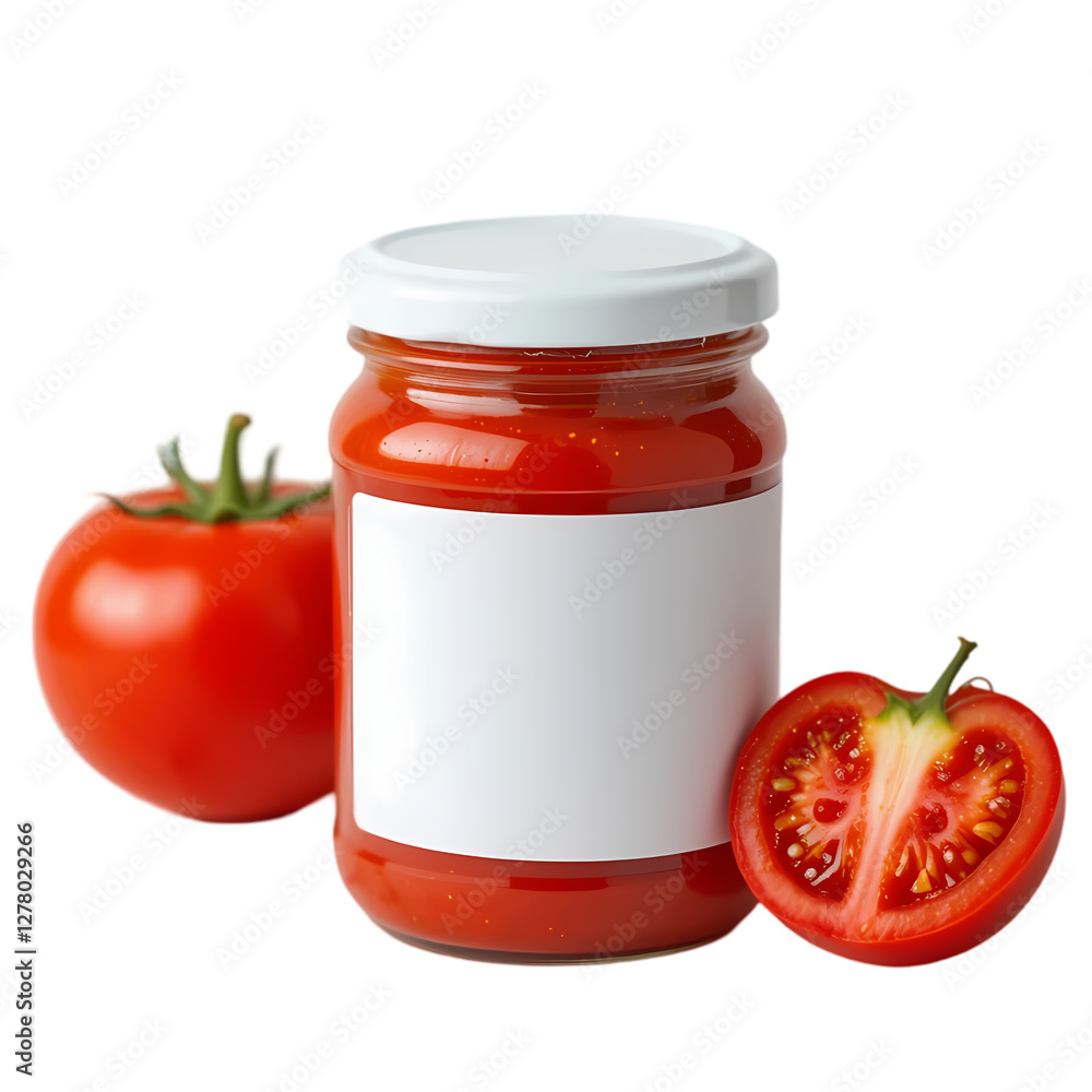 Tomato Sauce Jar, Homemade Tomato Paste, Red Sauce Recipe isolated on transparent background Tomato Sauce Jar, Homemade Tomato Paste, Red Sauce Recipe isolated on transparent background