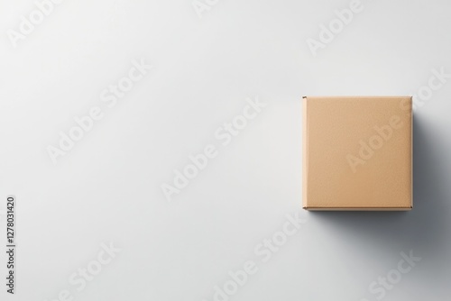 Minimalist cardboard box on clean surface, emphasizing simplicit photo