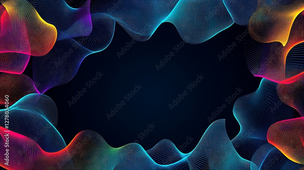 Fototapeta premium Abstract Colorful Waves Frame Design