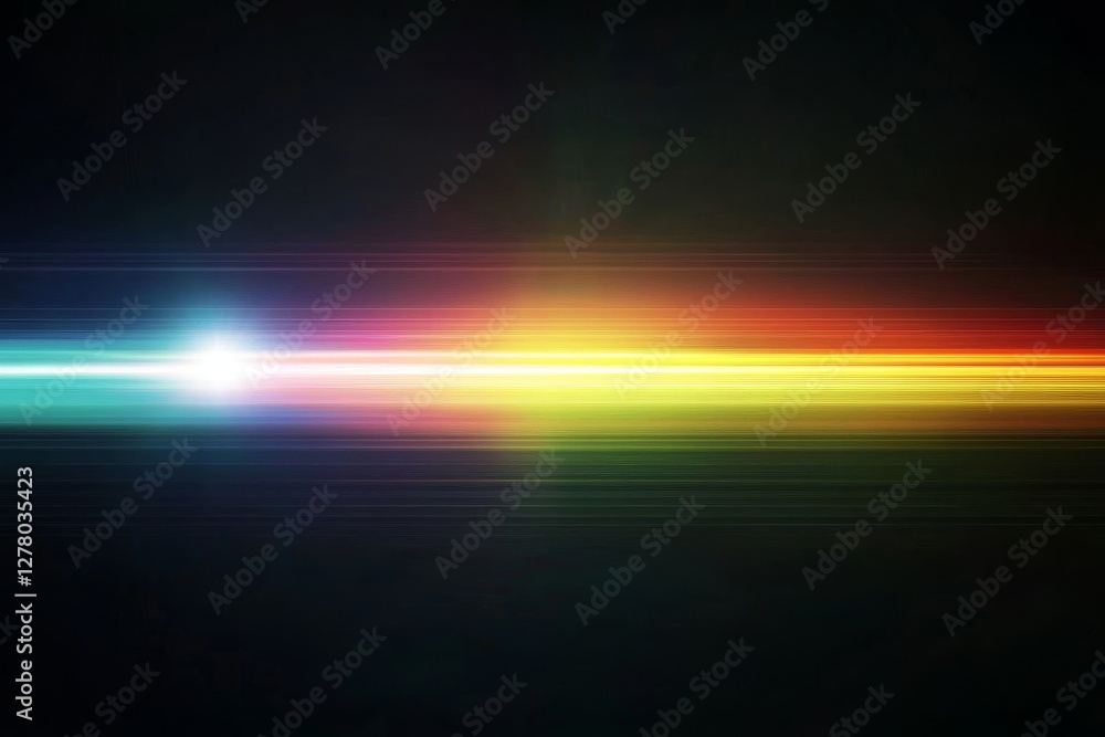 Vibrant light spectrum on black background with bright colors and horizontal lines Vibrant light spectrum on black background with bright colors and horizontal lines