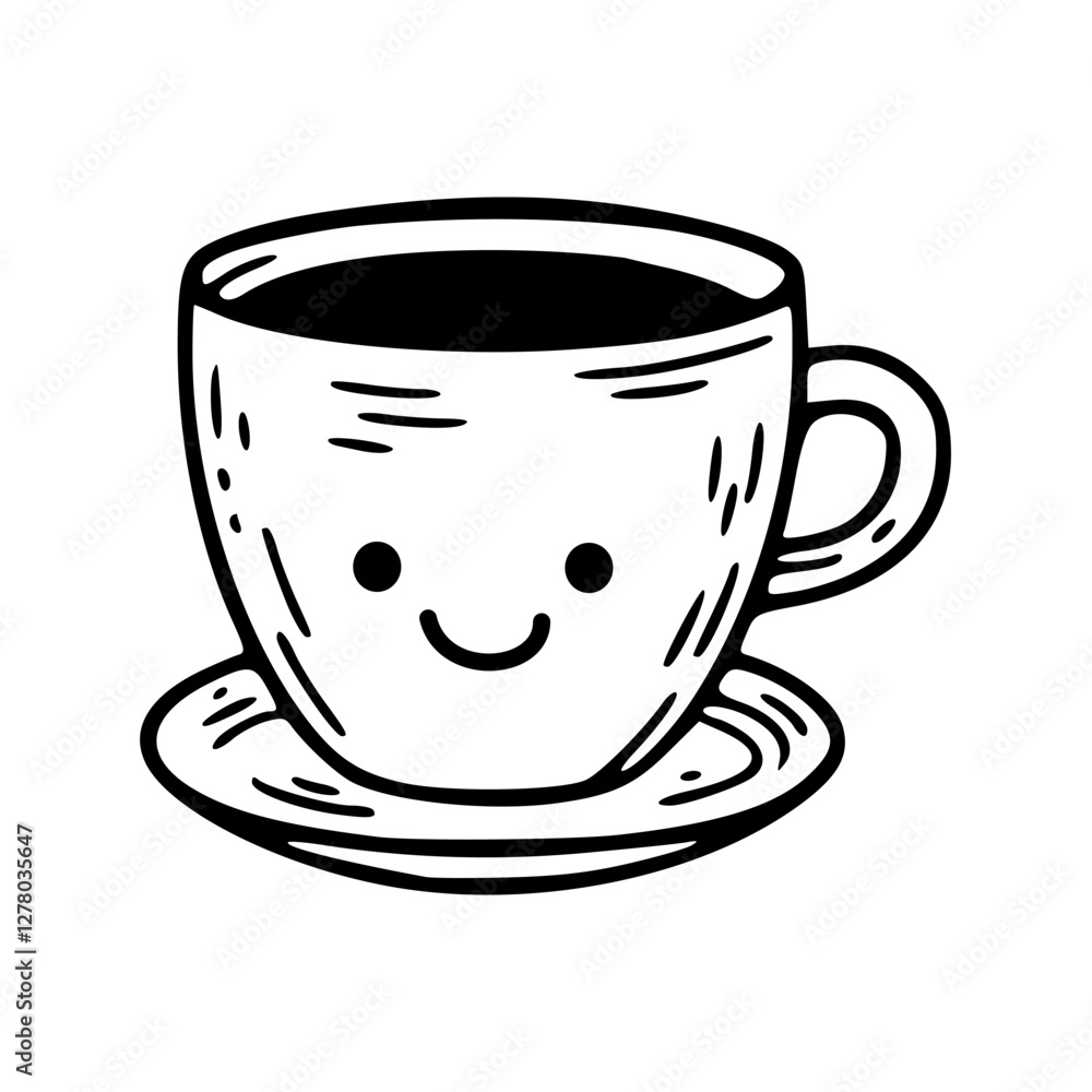 coffee cup with smiley face vector illustration coffee cup with smiley face vector illustration