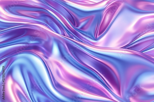 Abstract holographic iridescent fabric folds