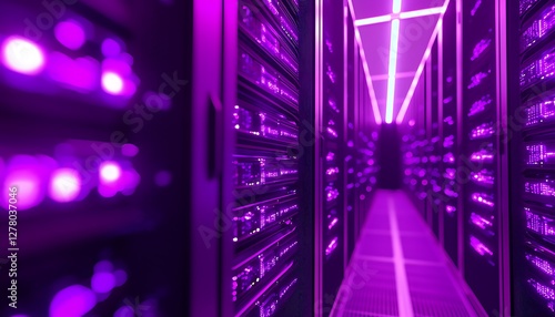 Purple abstract computer rays