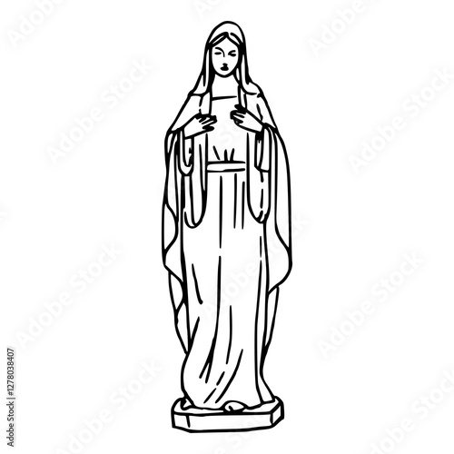 virgin mary vector illustration