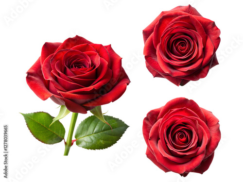 Red roses, a Set of red rose collections isolated